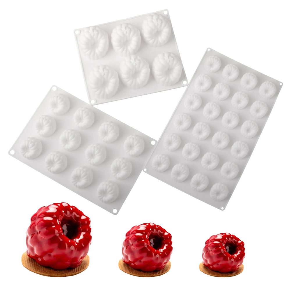 Kitchen Baking Gadgets - 6/12/24-Cell Raspberry Design Food Grade Silicone