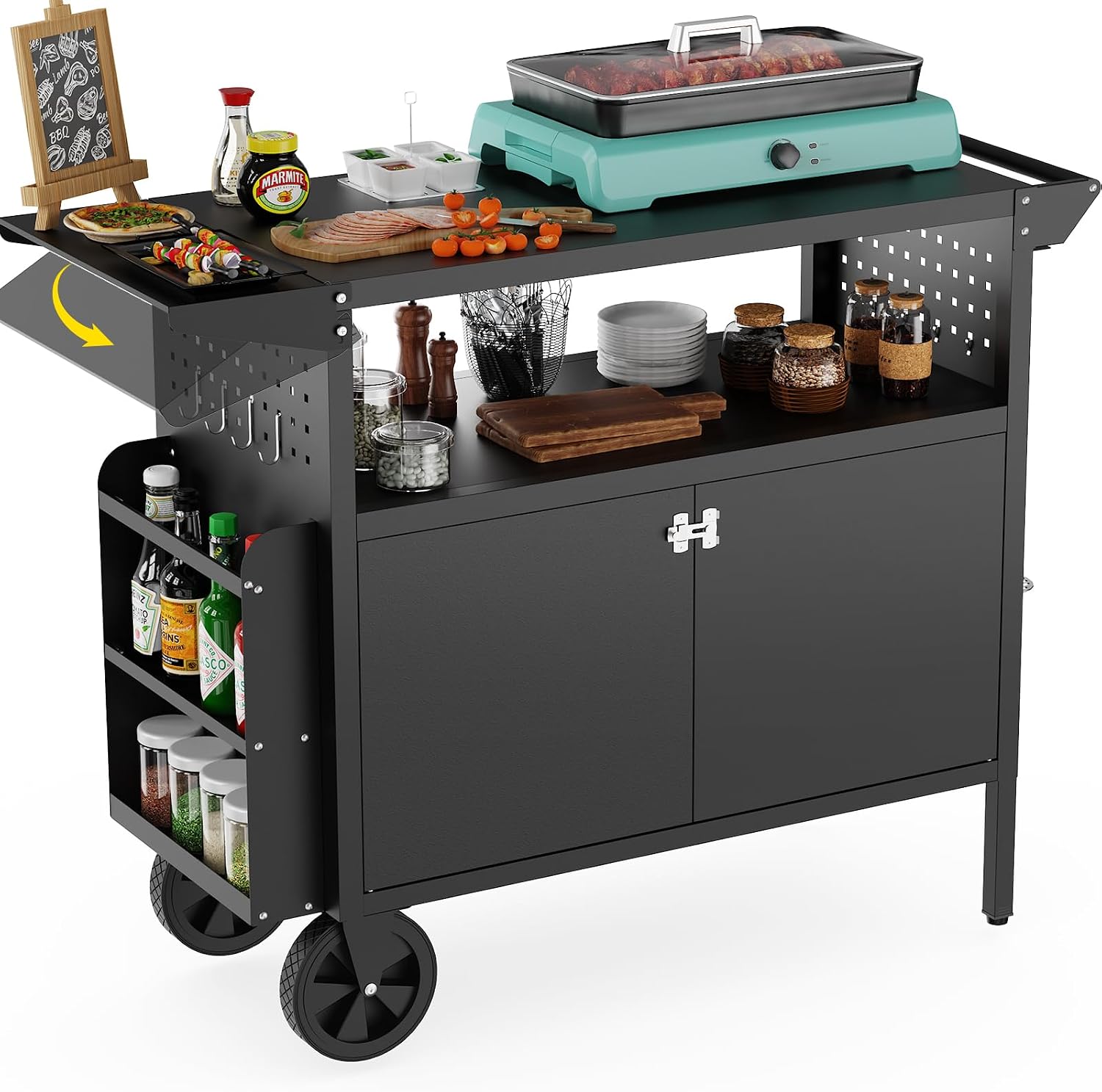 Kitchen Uncle - Outdoor Grill Cart Table With Storage