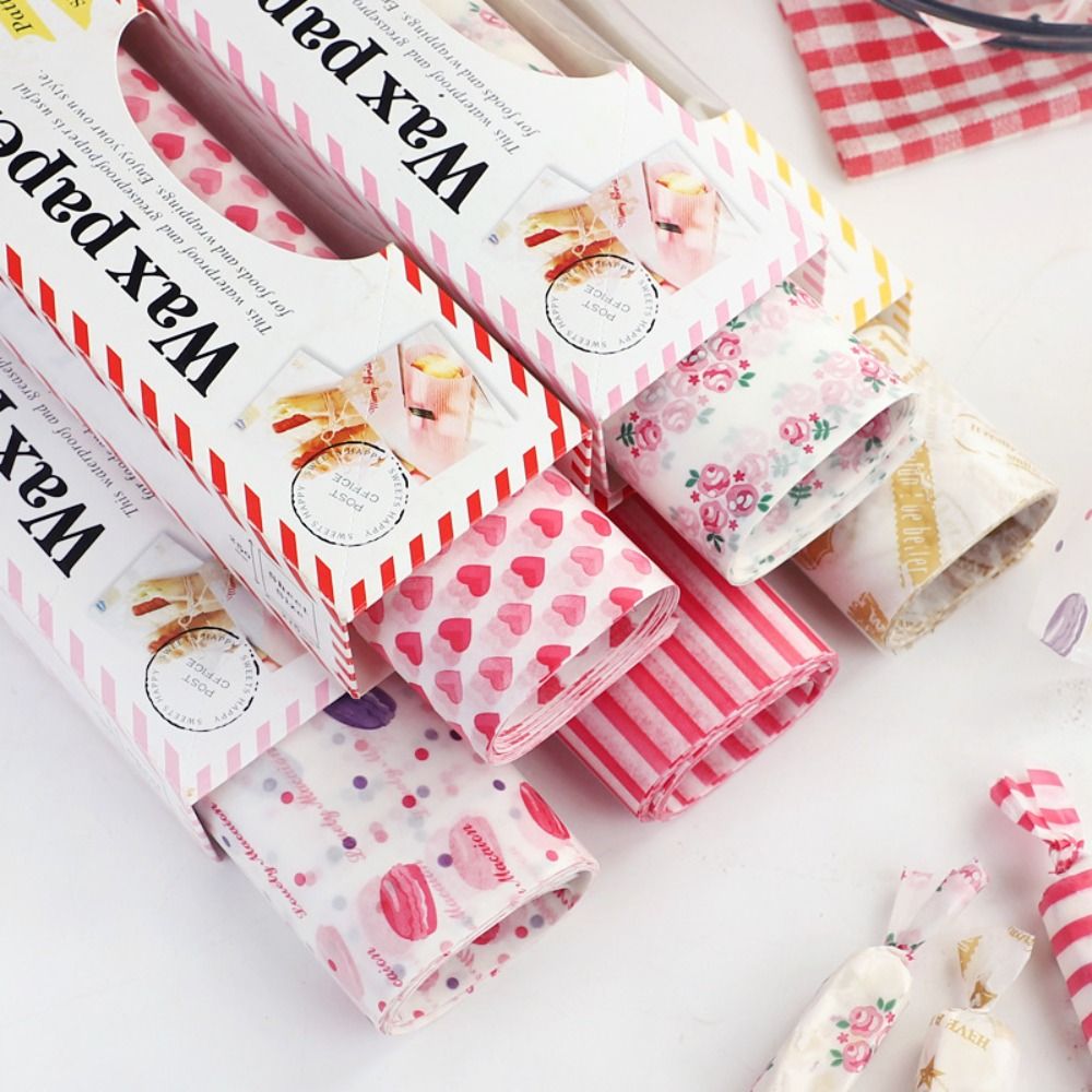 Kitchen Baking Paper - 10/50pcs Waterproof Heart Printed Wax Paper