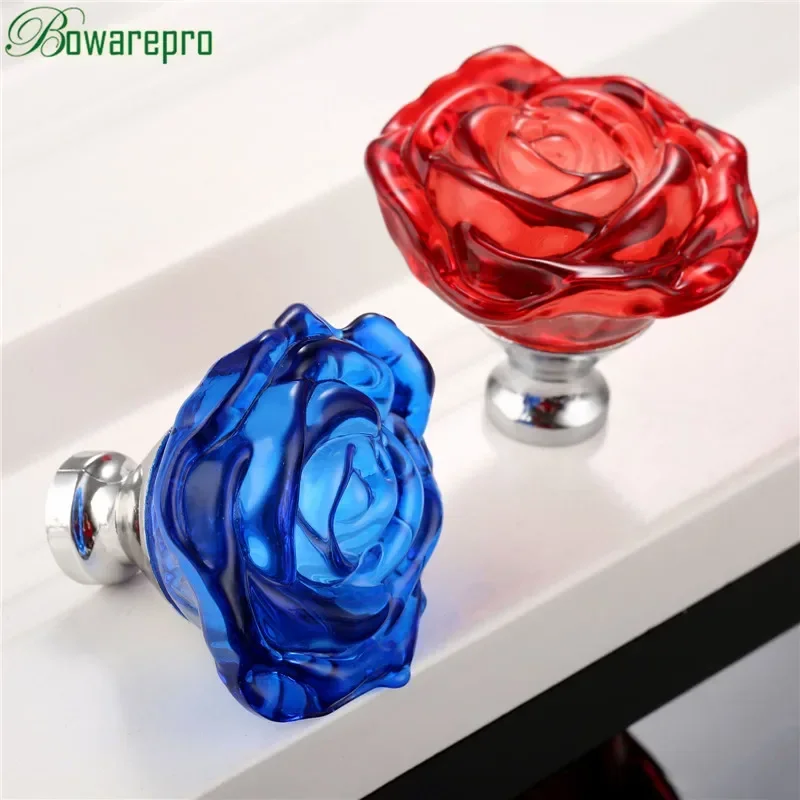 Kitchen Uncle - bowarepro 50MM Crystal Rose Glass Handle