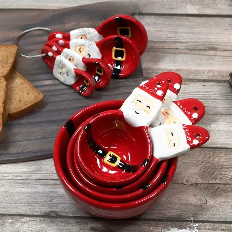 Kitchen Baking Gifts - 4pcs Christmas Measuring Spoons Set, 3D