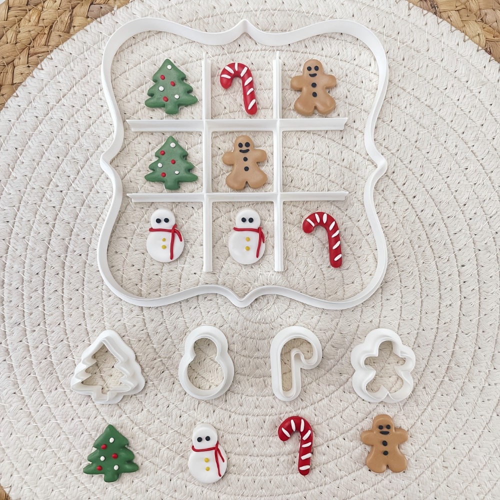 Cookie Cutter Set - 6Pcs Christmas Tic Tac Toe Cookie