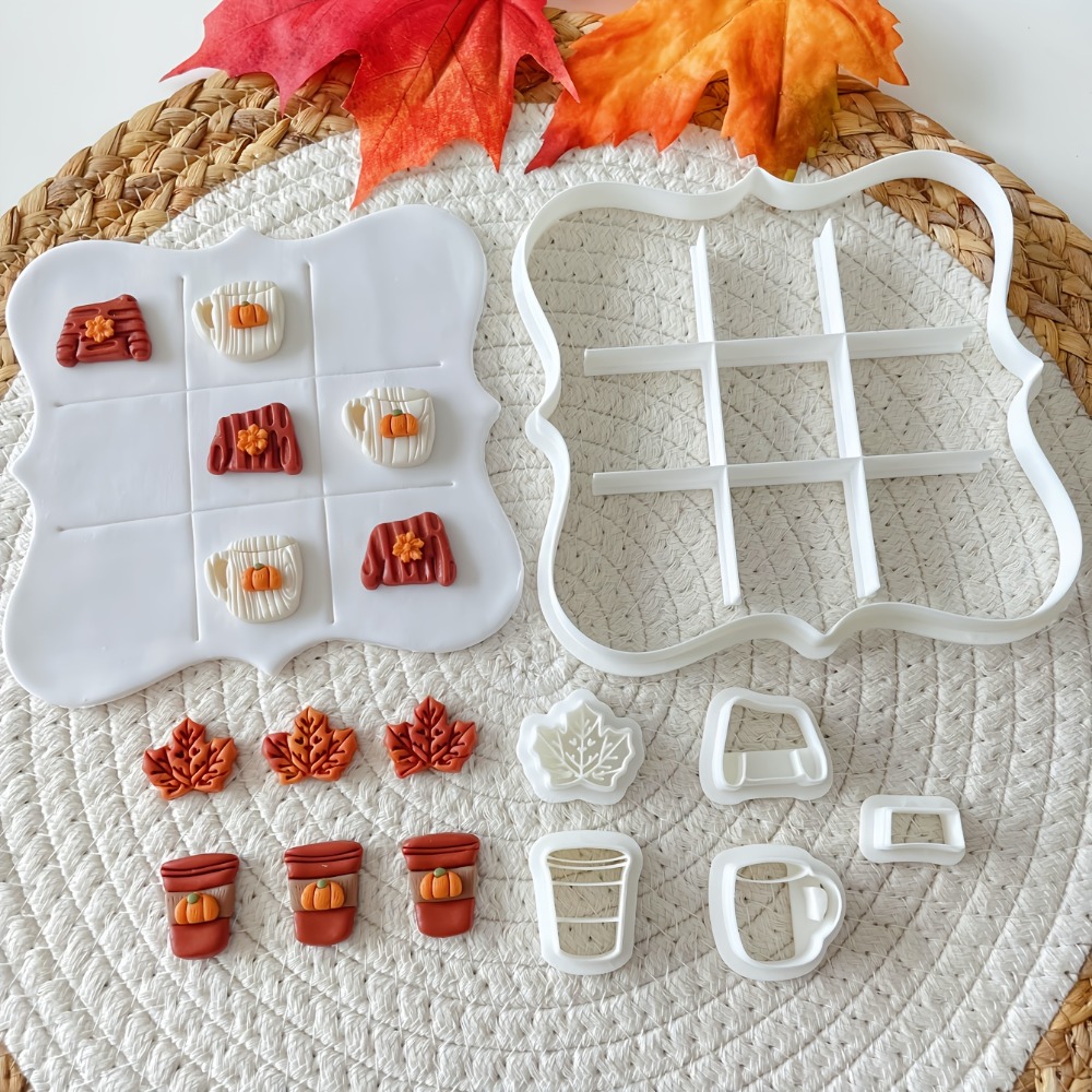 Cookie Cutter Set - 7Pcs Autumn Tic-Tac-Toe Cookie Cutter Set
