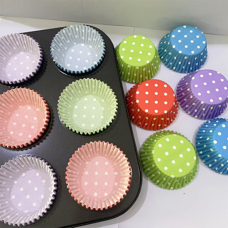 Kitchen Baking Paper - 100Pcs/200Pcs Polka Dot Cake Paper Cups,