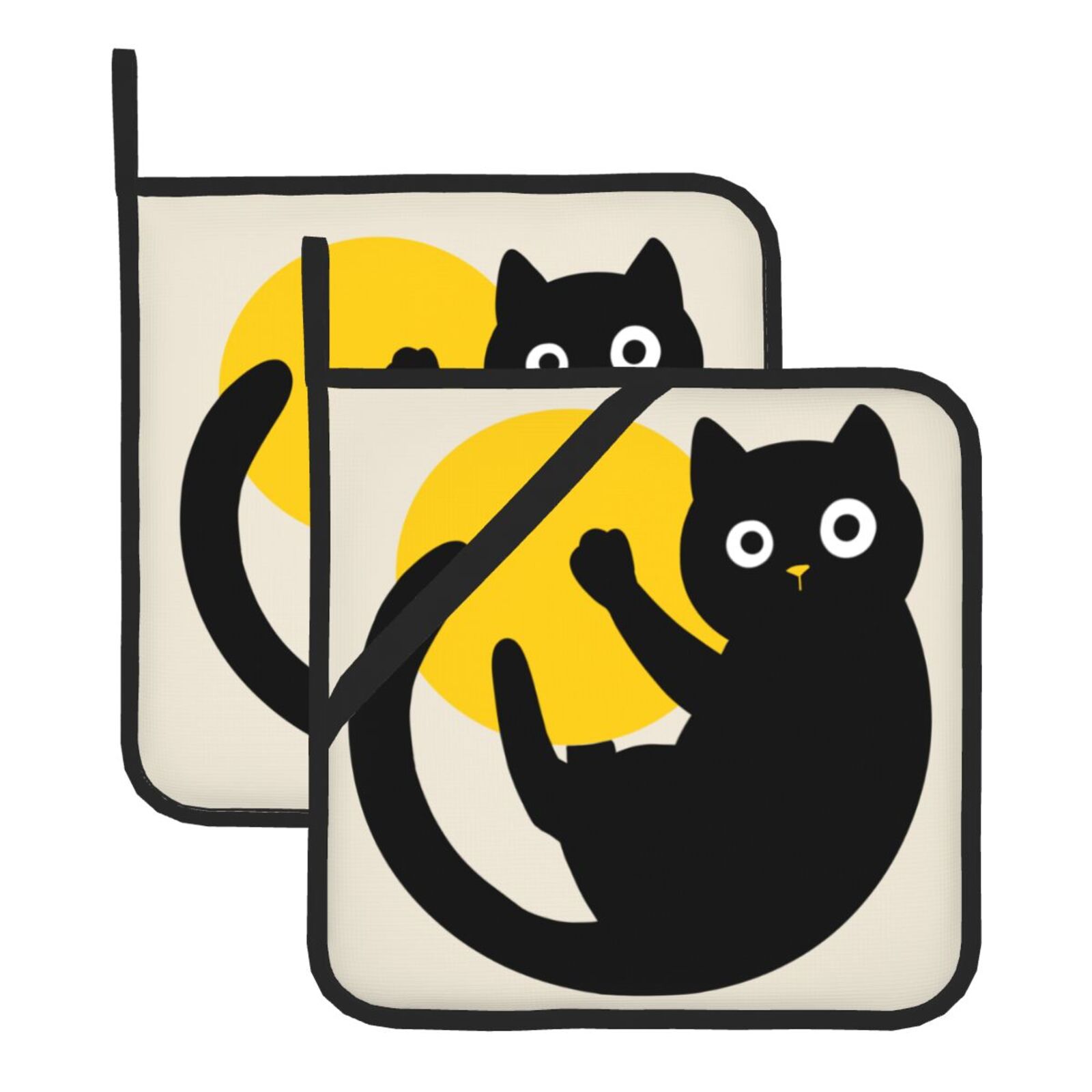 Kitchen Baking Dishes - Cute Black Cat Pot Holders Set