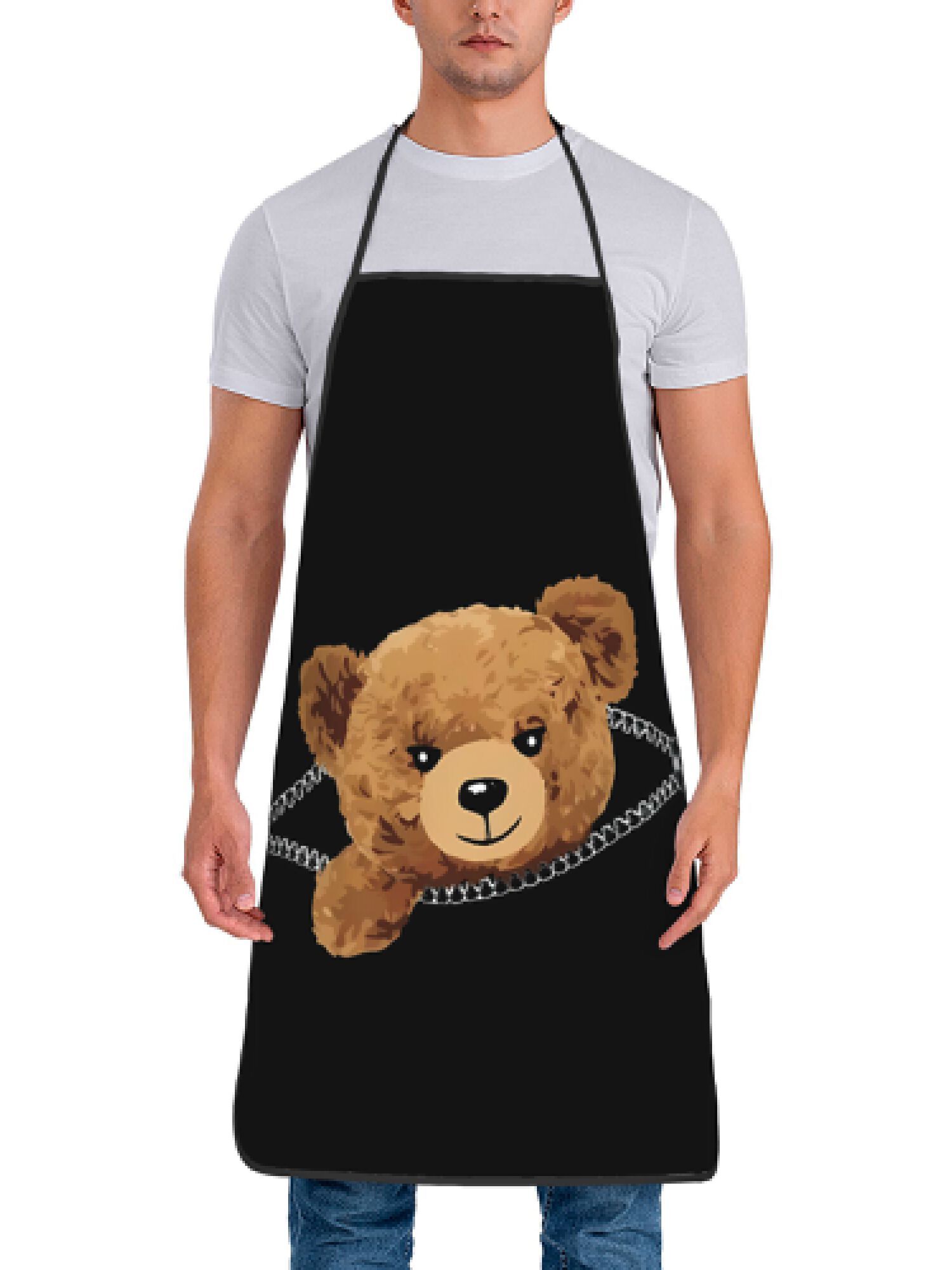 1pc Zipper Bear Apron Cute Ted - Kitchen Baking Background 评论和价格