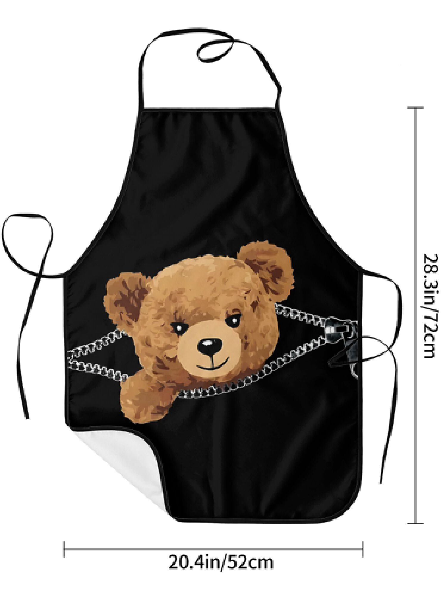 1pc Zipper Bear Apron Cute Ted - Kitchen Baking Background 评论和价格