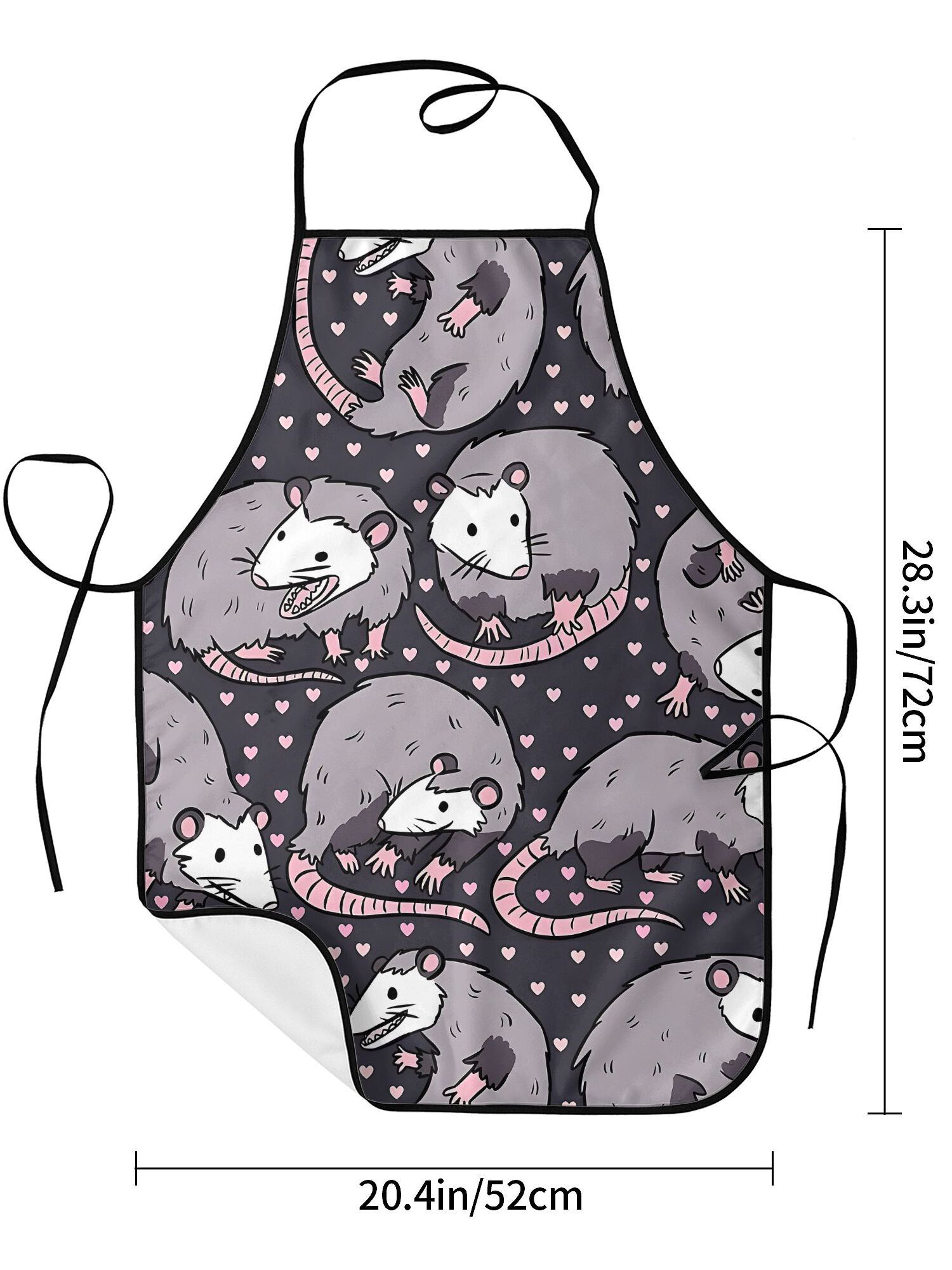 Cute Opossum Pattern Apron Bla - Kitchen Baking Background 评论和价格