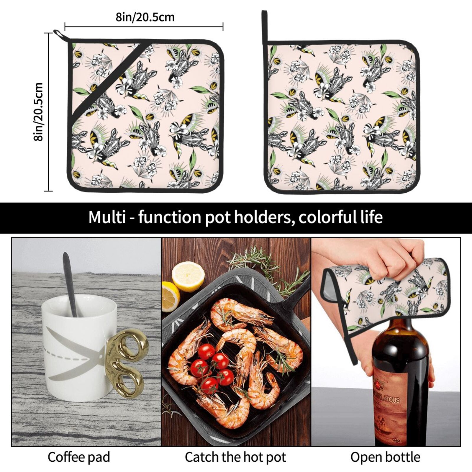 Zebra Pattern Pot Holders Set  - Kitchen Baking Dishes 评论和价格