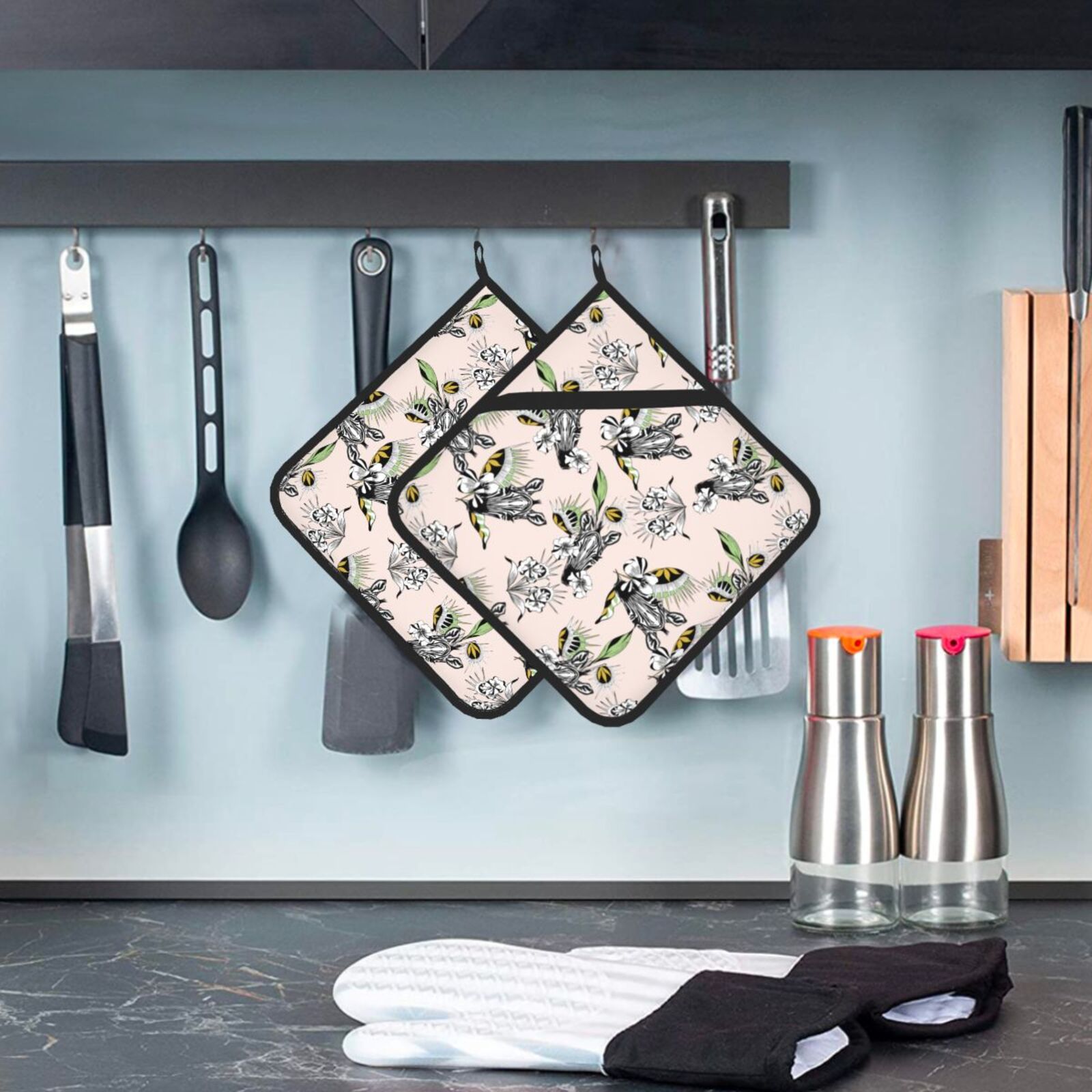 Zebra Pattern Pot Holders Set  - Kitchen Baking Dishes 评论和价格
