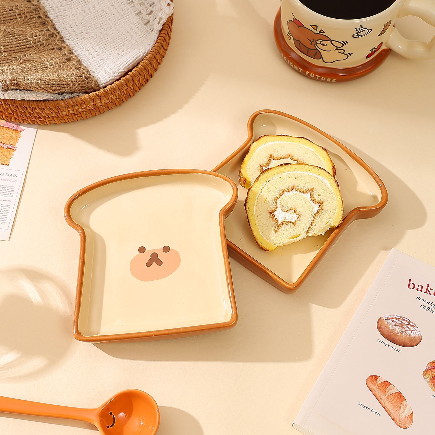 Cute Toast Bread Shaped Cerami - Kitchen Baking Dishes 评论和价格