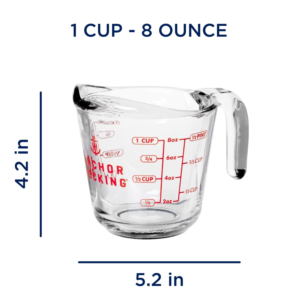 2-Pack Glass Measuring Cups Se - Kitchen Baking Set 评论和价格