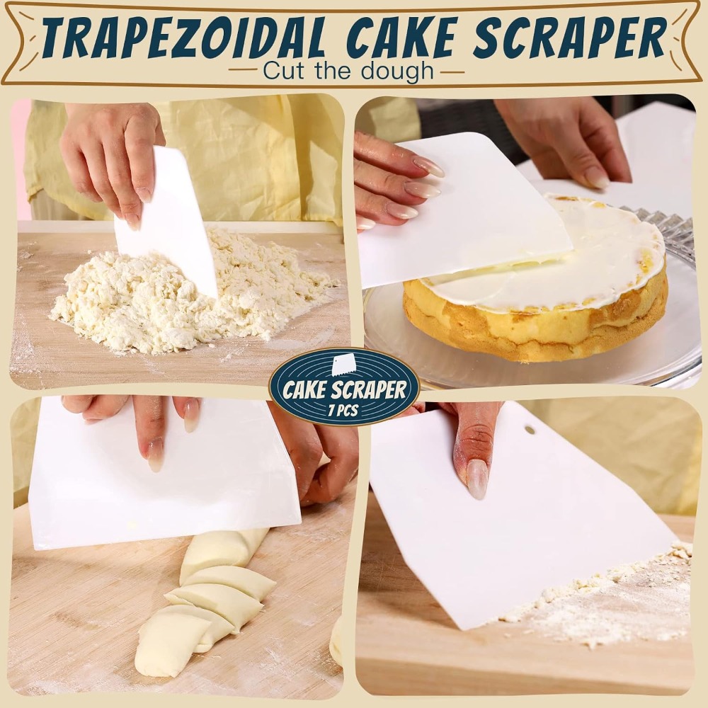 7 Pcs Kitchen Dough Scraper an - Kitchen Baking Set 评论和价格