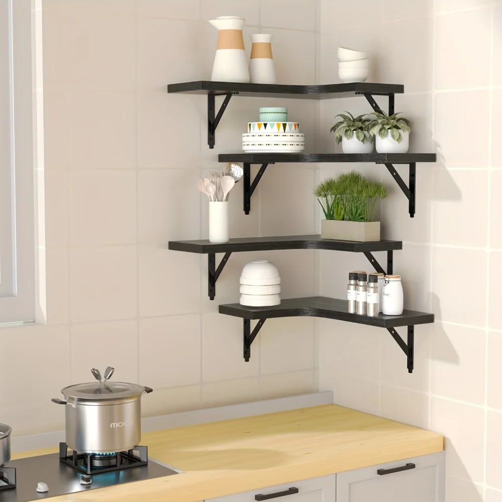 Natural Wood Grain Floating Sh - Kitchen Uncle 评论和价格
