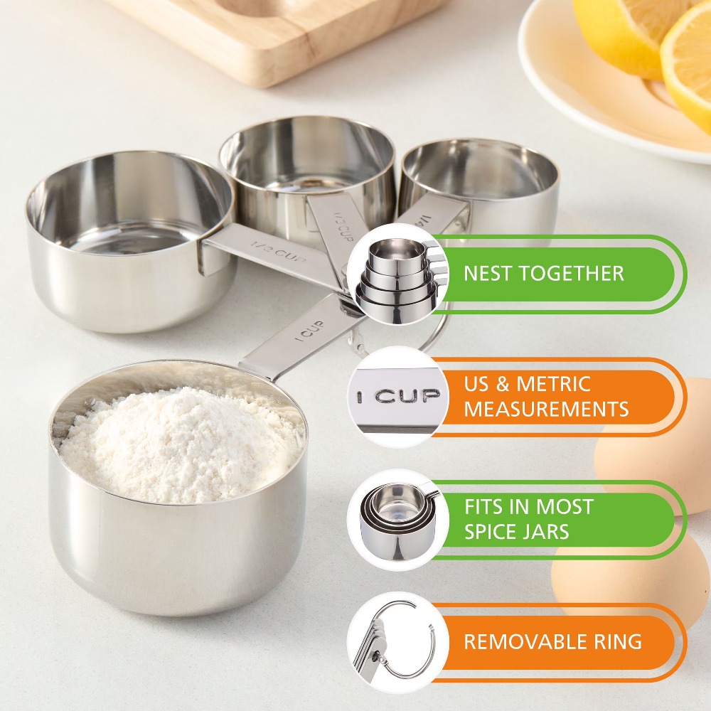 Stainless Steel Measuring Cups - Baking (Kitchen Ingredient) 评论和价格