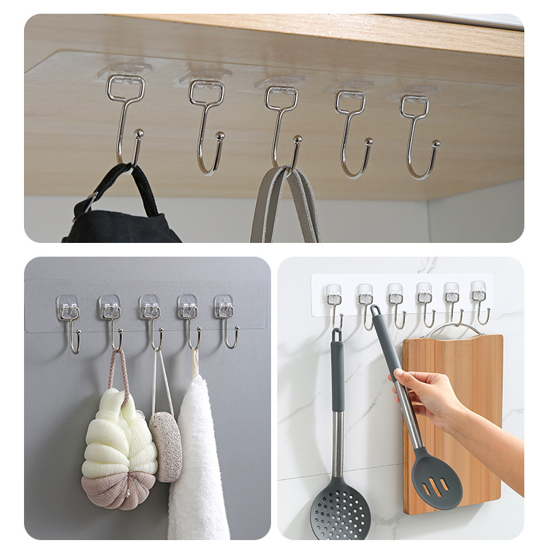 3/4/5/6 Row Wall Hanging Hook  - Kitchen Baking Gifts 评论和价格