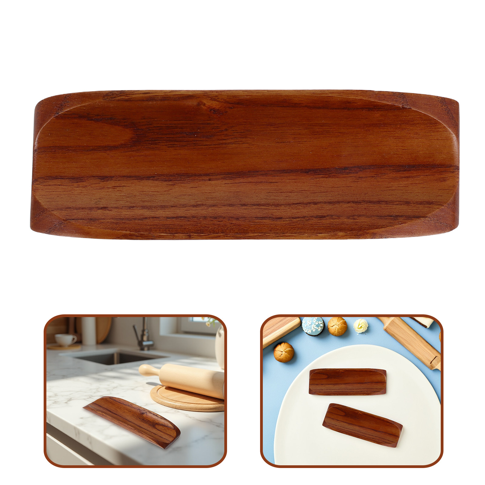 2Pcs Wooden Rolling Pin Holder - Kitchen Baking Station 评论和价格