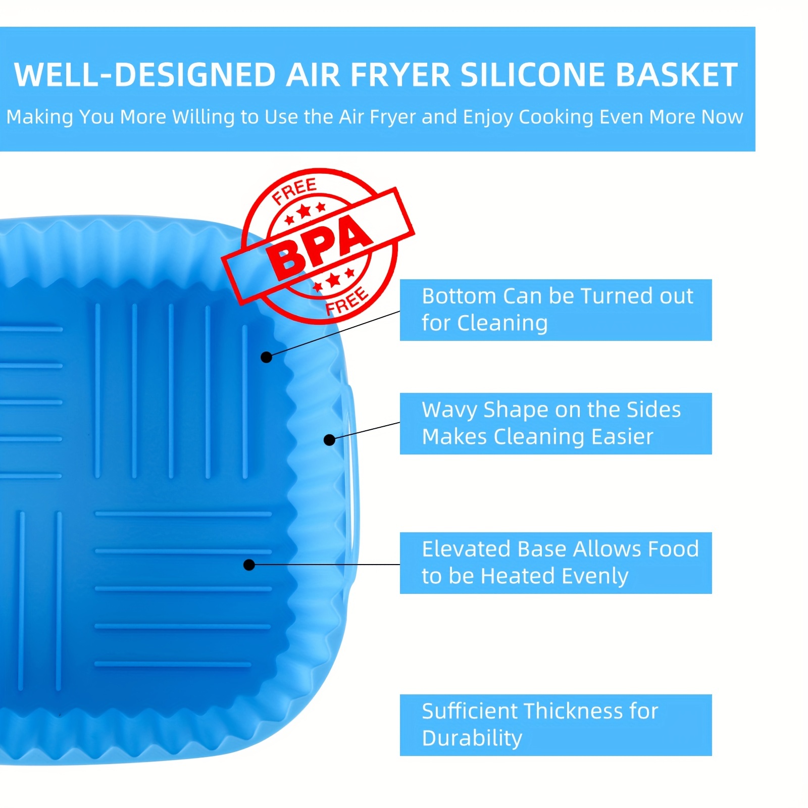 1 square silicone air fryer li - Kitchen Baking Gadgets 评论和价格