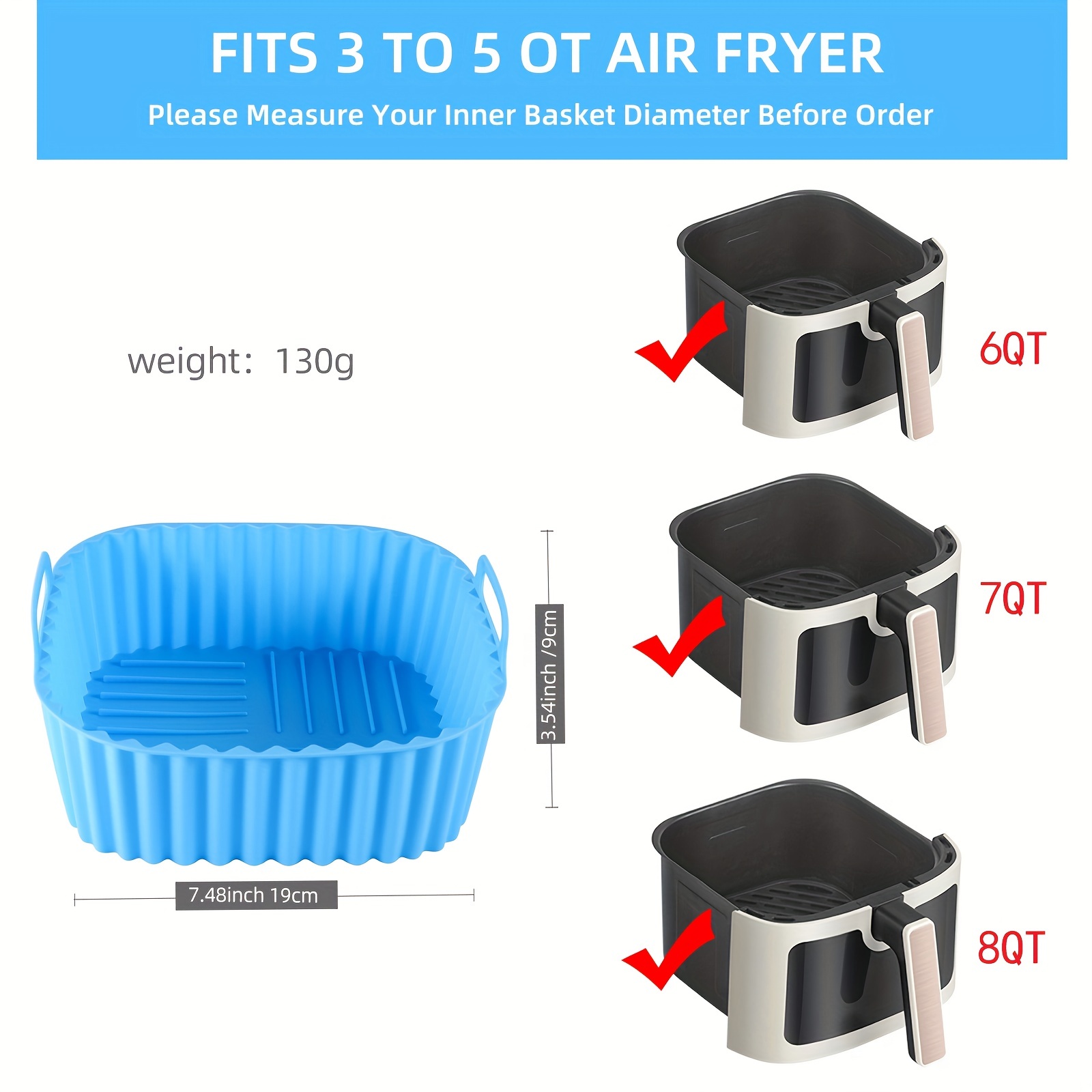 1 square silicone air fryer li - Kitchen Baking Gadgets 评论和价格