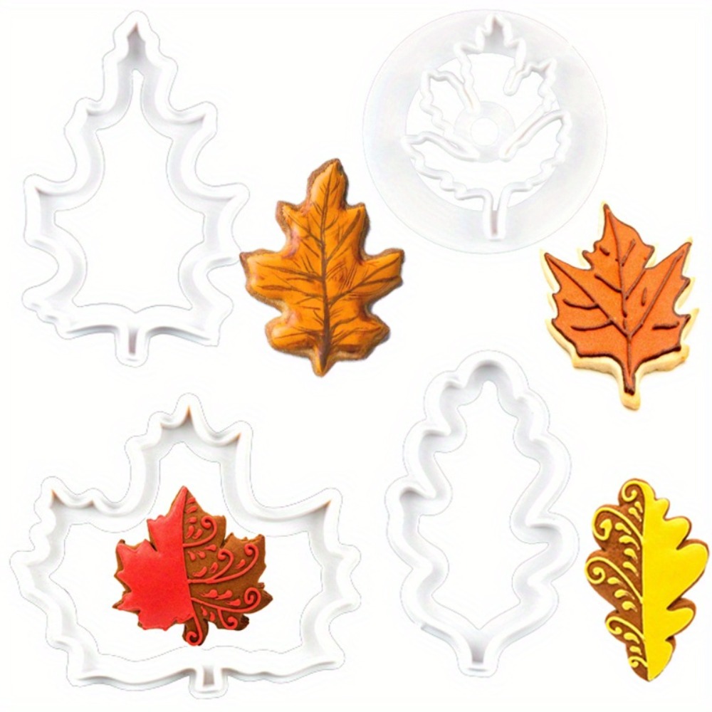 4Pcs Set Fall Leaf Cookie Cutt - Cookie Cutter Set 评论和价格