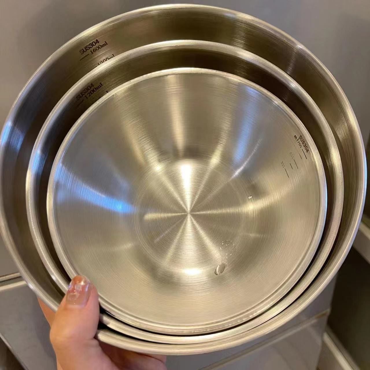 1-3 Stainless Steel Bowl Set w - Kitchen Baking Set 评论和价格
