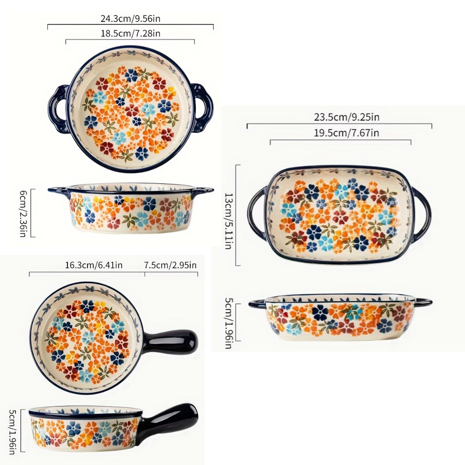 1pc, Colored Hand-Painted Cera - Kitchen Baking Dishes 评论和价格