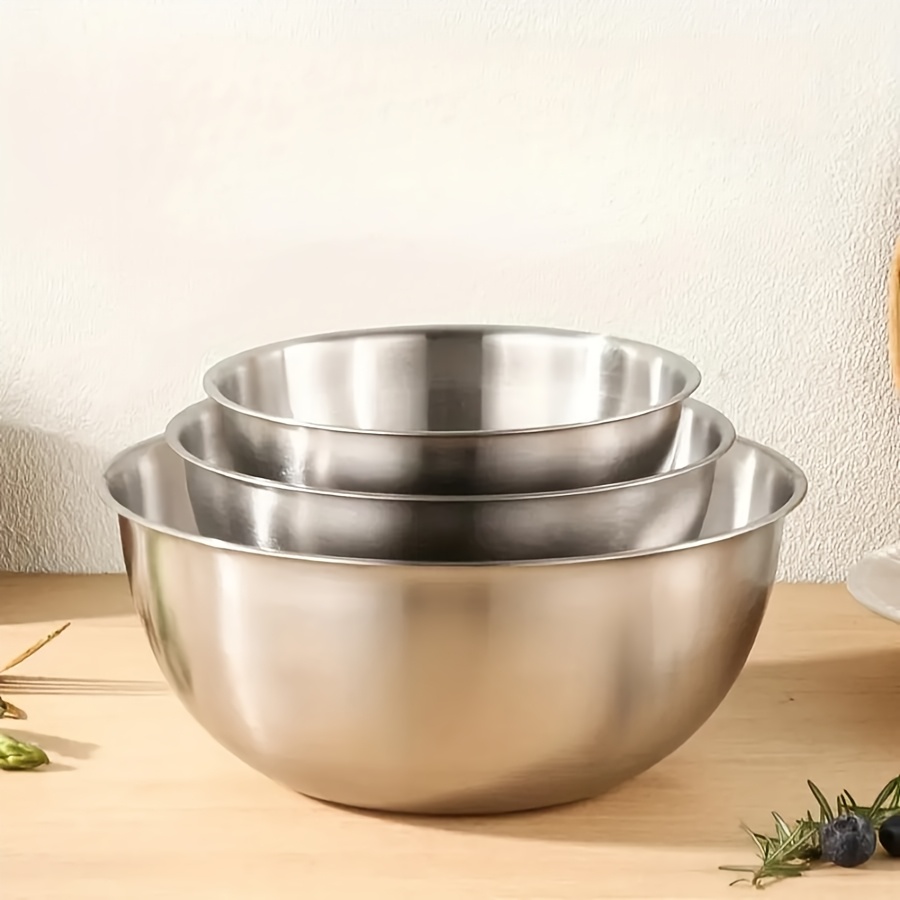 3pcs Stainless Steel Salad Bow - Kitchen Baking Set 评论和价格