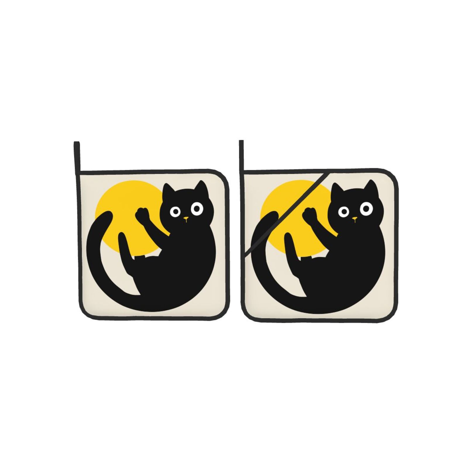 Cute Black Cat Pot Holders Set - Kitchen Baking Dishes 评论和价格