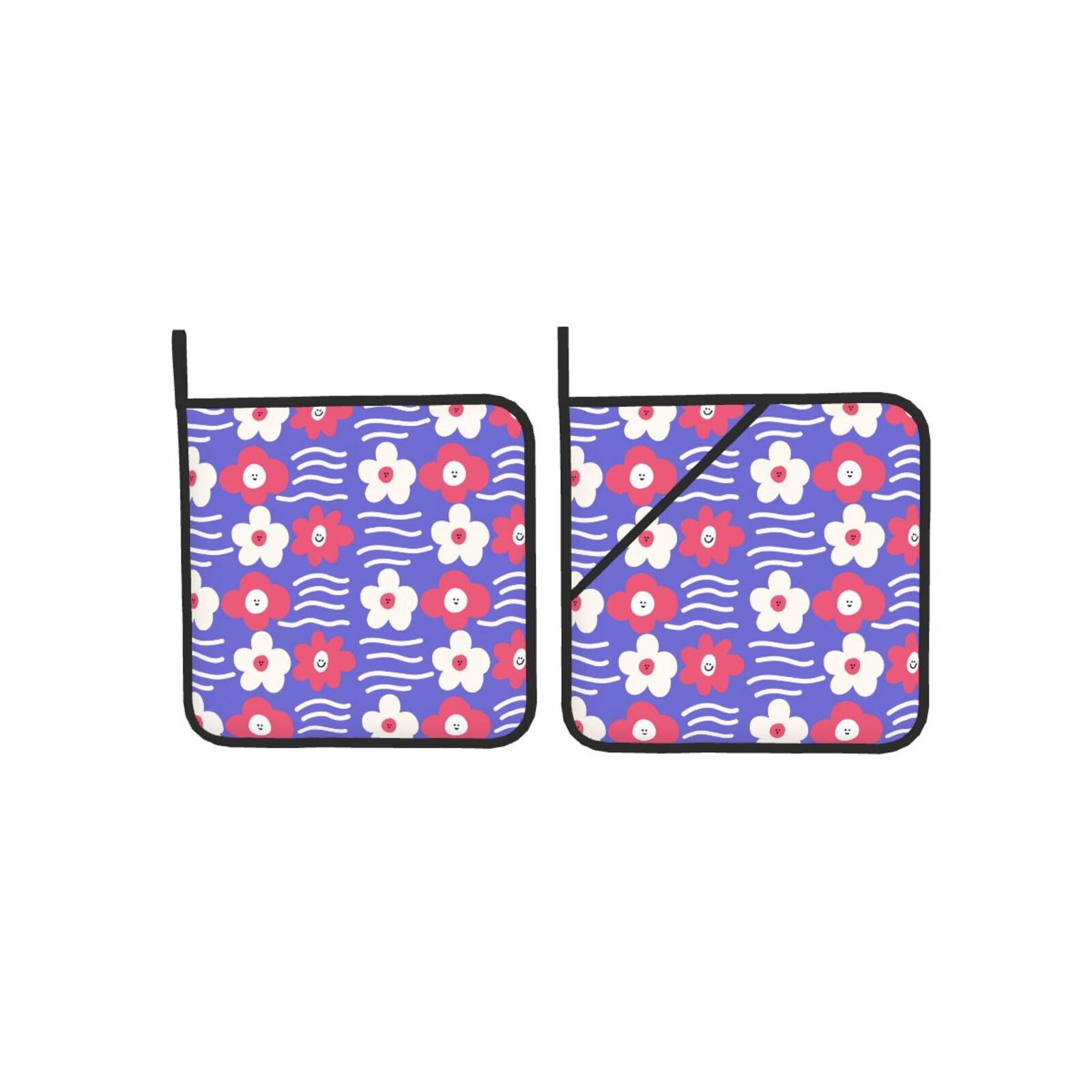 Floral Flowers Pot Holders Set - Kitchen Baking Dishes 评论和价格