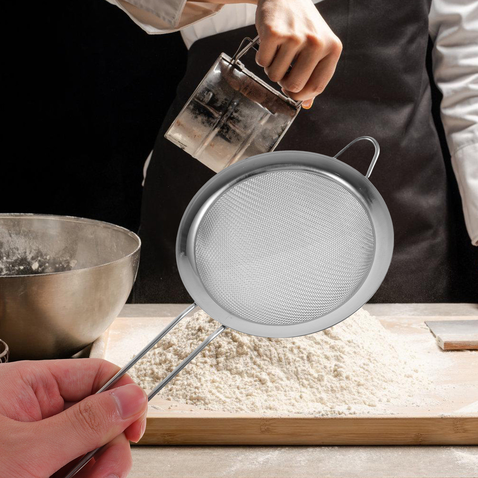 Stainless Steel Fine Mesh Hand - Kitchen Baking Gadgets 评论和价格