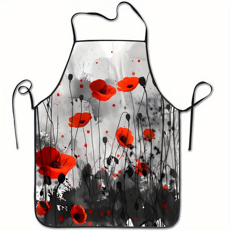 1pc Red Poppies Floral Print S - Kitchen Baking Background 评论和价格