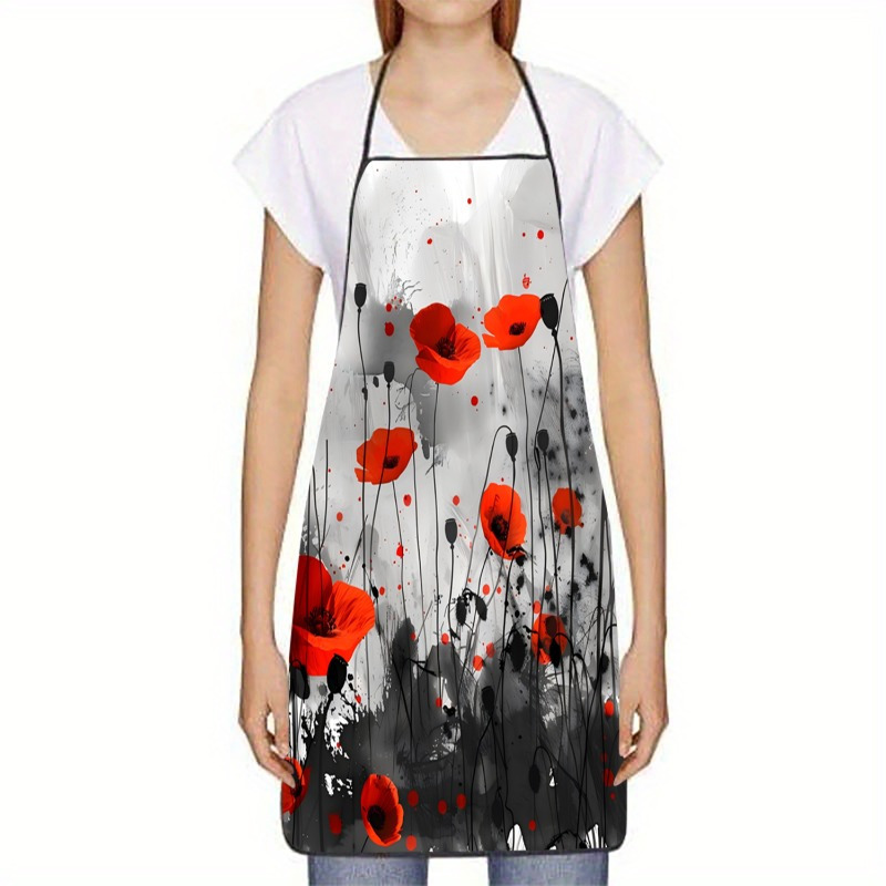 1pc Red Poppies Floral Print S - Kitchen Baking Background 评论和价格