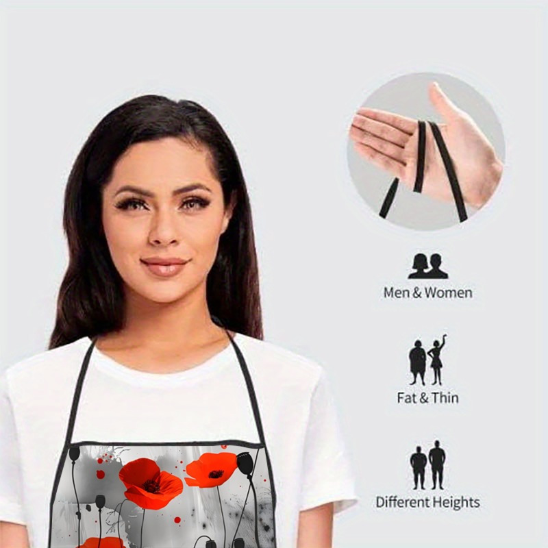 1pc Red Poppies Floral Print S - Kitchen Baking Background 评论和价格